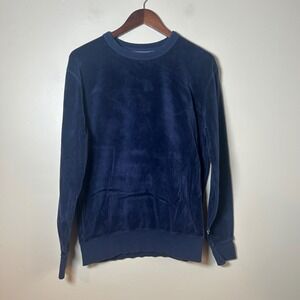 GOODLIFE‎ Mens Velour Crewneck Sweatshirt Navy Blue Size Medium
